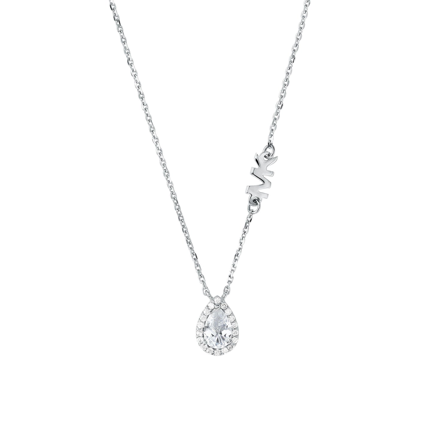 PEAR HALO NECK CLRSILVER