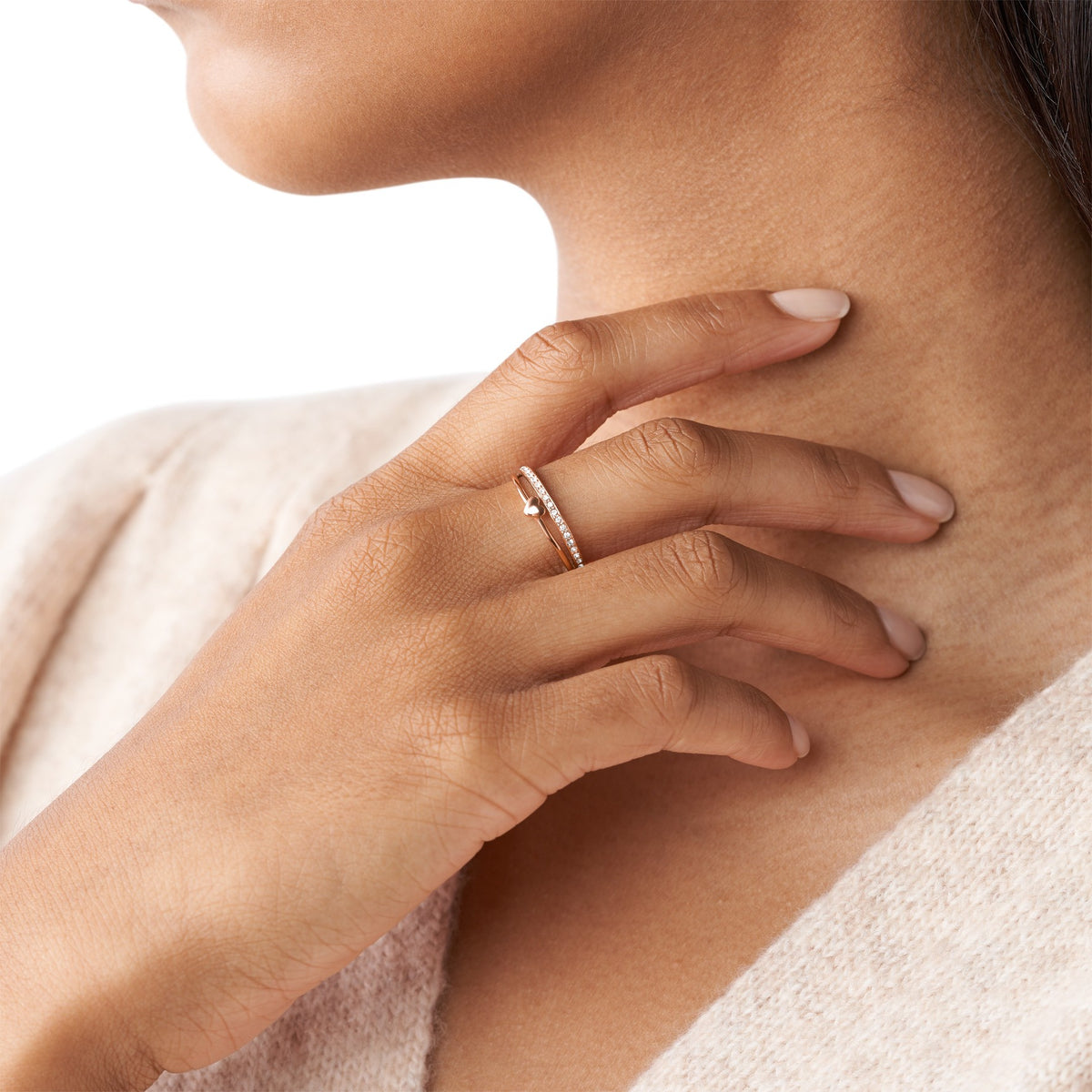Fossil Ring JF03460791-9 Edelstahl rose vergoldet