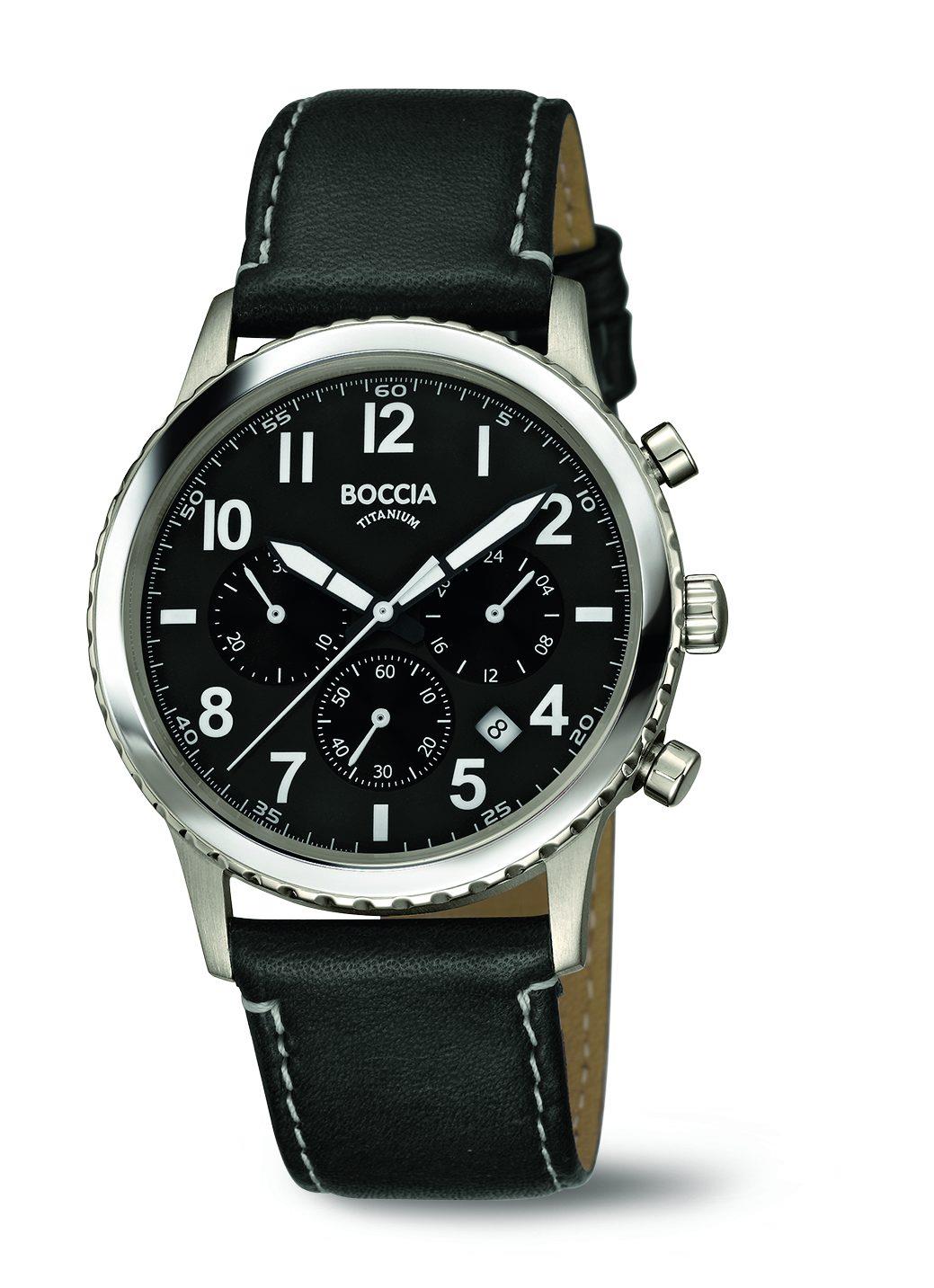 Boccia Herrenarmbanduhr 3745-01 Lederband