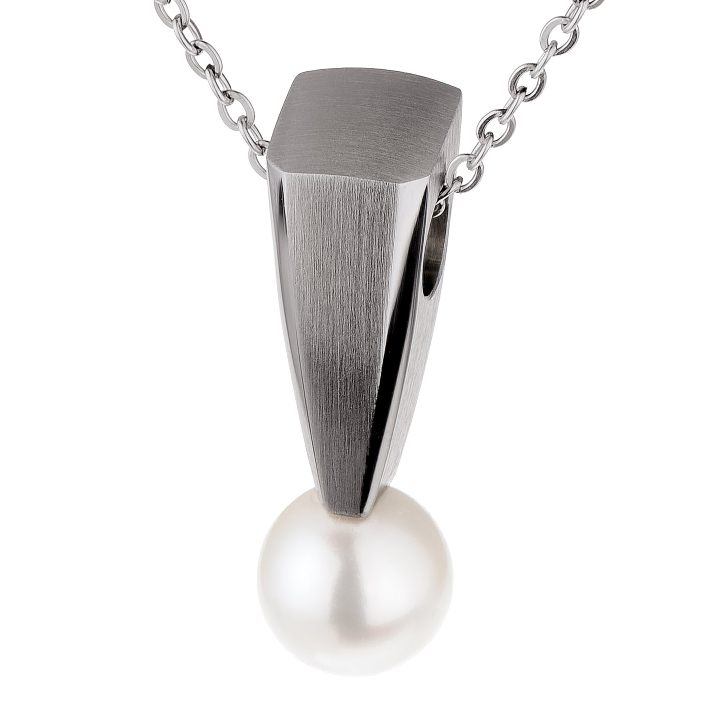 Ernstes Design Anhänger AN563 Edelstahl SW Perle