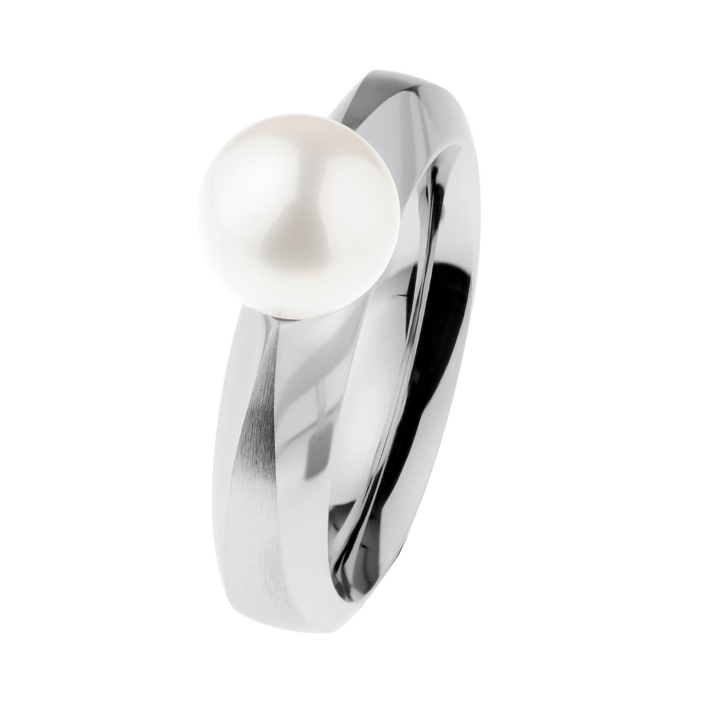 Ernstes Design Ring R503.58 Edelstahl SW Perle