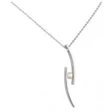 Ernstes Design Anhänger AN468 Edelstahl SW Perle