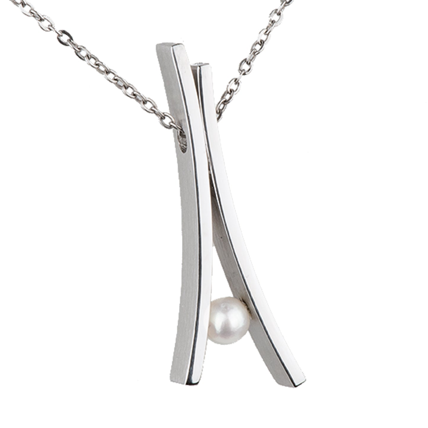 Ernstes Design Anhänger AN472 Edelstahl SW Perle