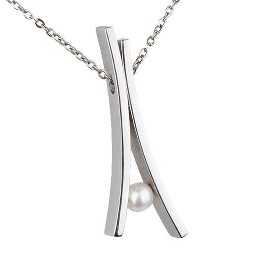Ernstes Design Anhänger AN472 Edelstahl SW Perle