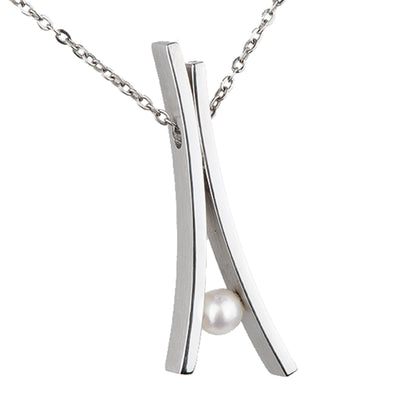 Ernstes Design Anhänger AN472 Edelstahl SW Perle