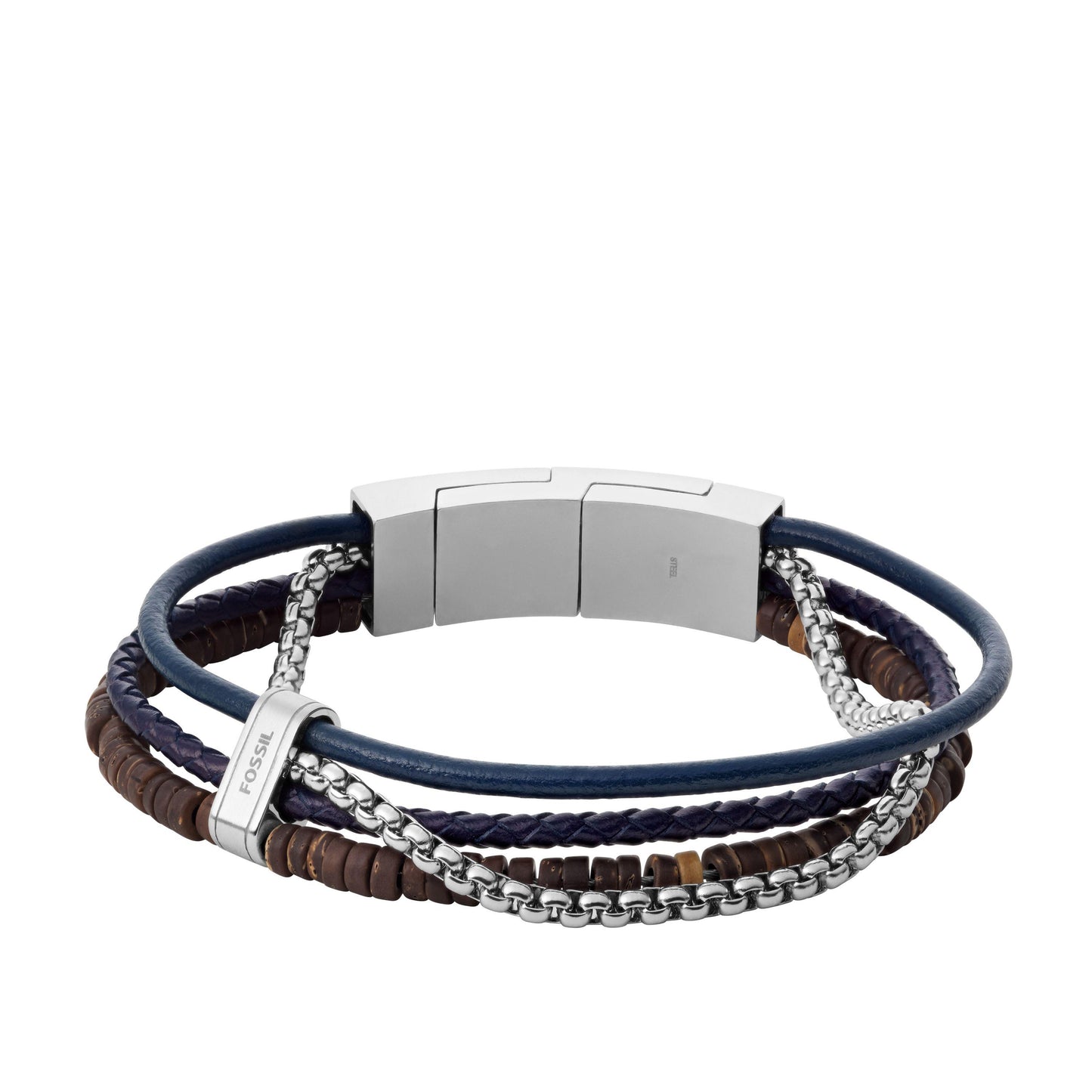 Fossil Armband JF04084040 Edelstahl Leder