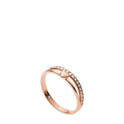 Fossil Ring JF03460791-9 Edelstahl rose vergoldet