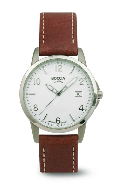 Boccia Armbanduhr 3625-01 Titan/Lederband