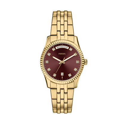 Fossil Damenuhr ES5514 Edelstahl vergoldet