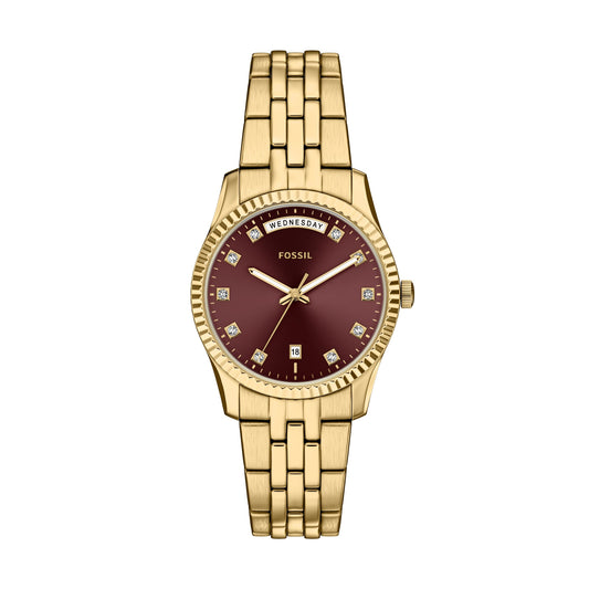 Fossil Damenuhr ES5514 Edelstahl vergoldet