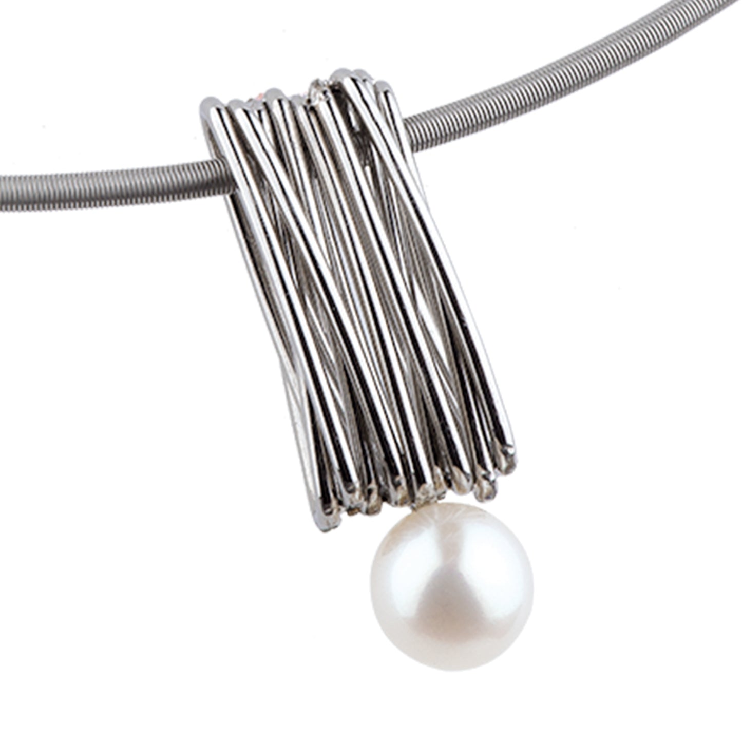 Ernstes Design Anhänger AN432 Edelstahl SW Perle