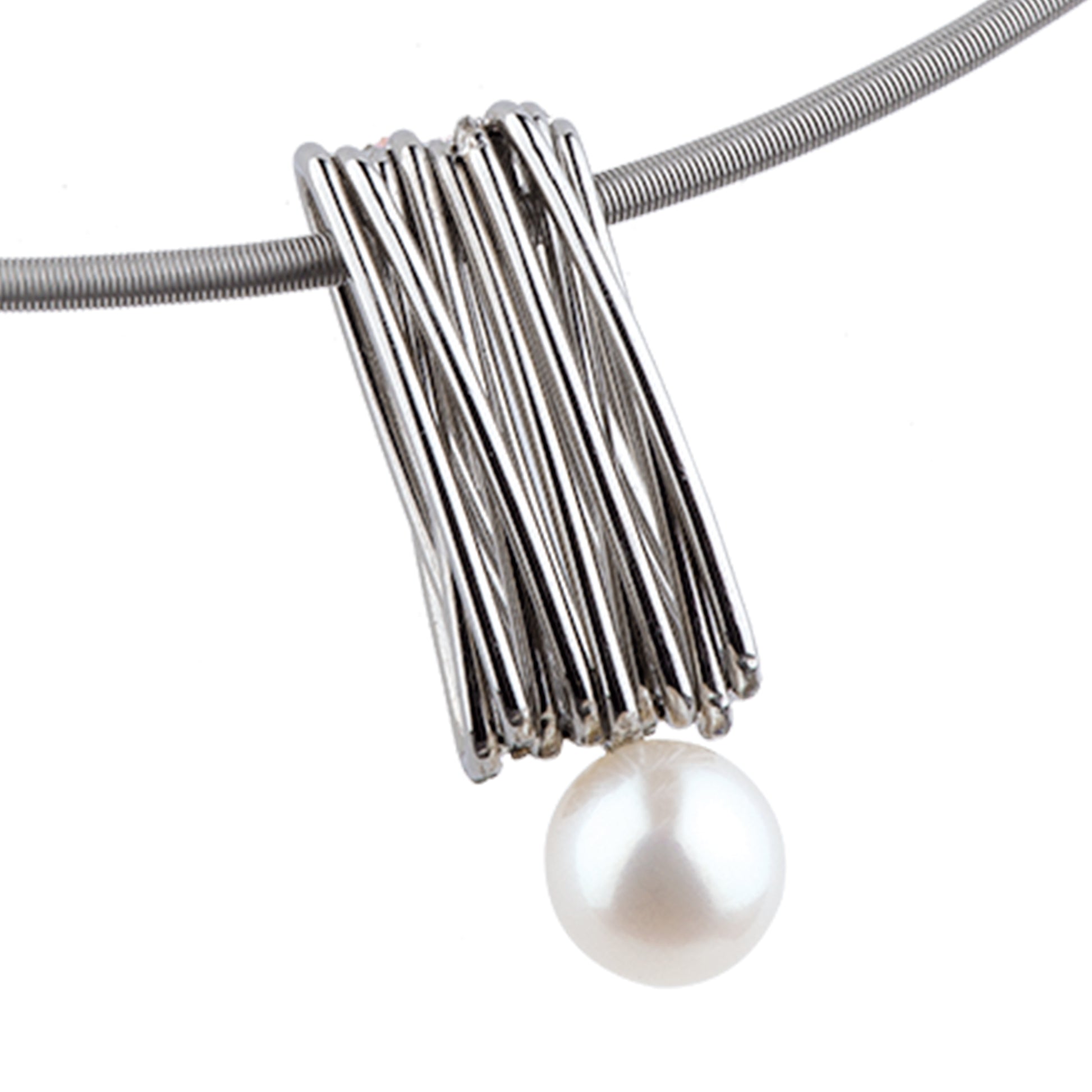 Ernstes Design Anhänger AN432 Edelstahl SW Perle