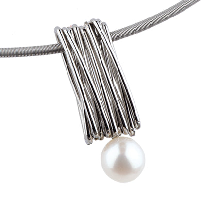 Ernstes Design Anhänger AN432 Edelstahl SW Perle