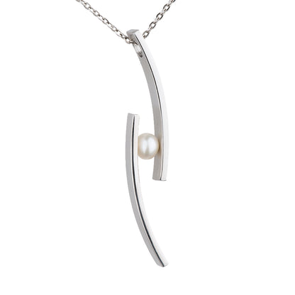 Ernstes Design Anhänger AN468 Edelstahl SW Perle