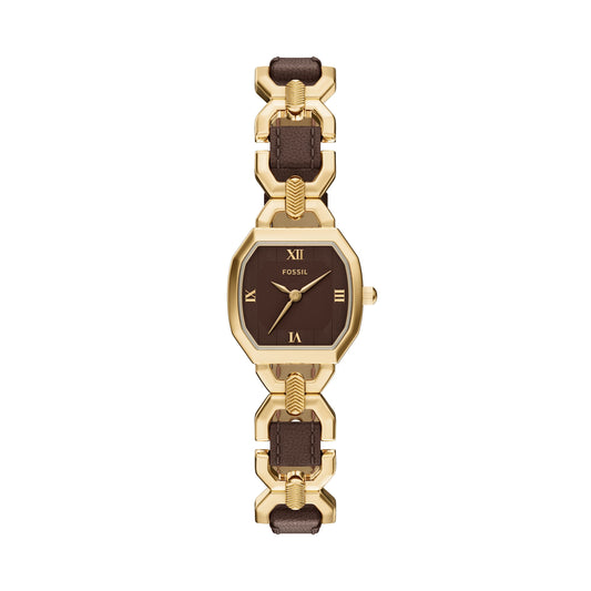 Fossil Armbanduhr ES5497 Edelstahl- Leder