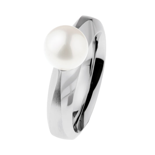 Ernstes Design Ring R503.58 Edelstahl SW Perle