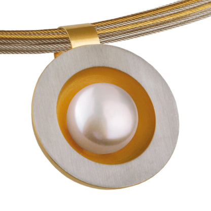 Ernstes Design Anhänger AN159 Edelstahl SW Perle