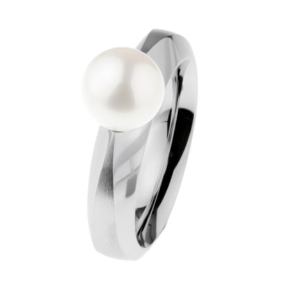 Ernstes Design Ring R503.58 Edelstahl SW Perle