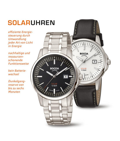 Boccia Herrenarmbanduhr 3643-04 Edelstahl