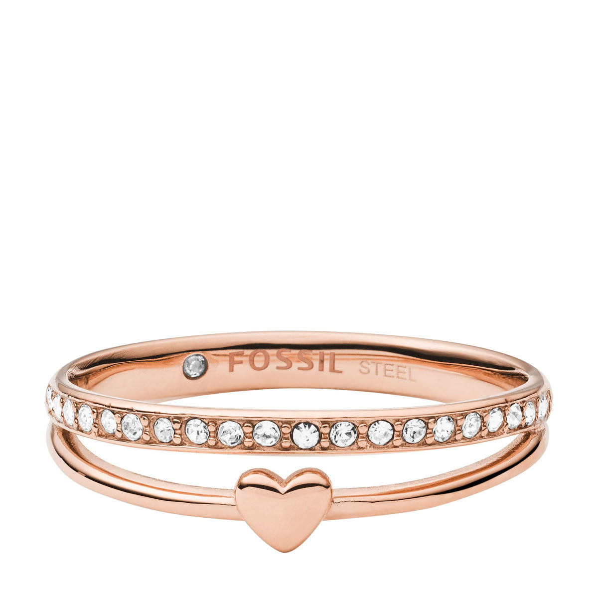 Fossil Ring JF03460791-9 Edelstahl rose vergoldet