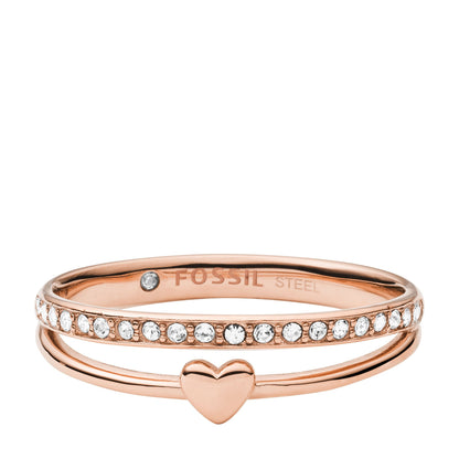 Fossil Ring JF03460791-9 Edelstahl rose vergoldet