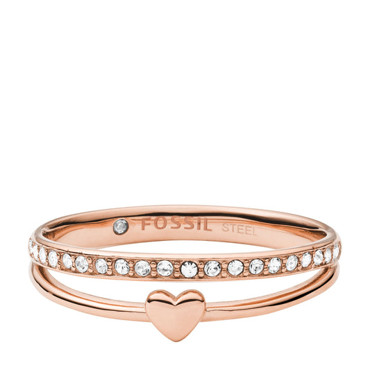 Fossil Ring JF03460791-9 Edelstahl rose vergoldet