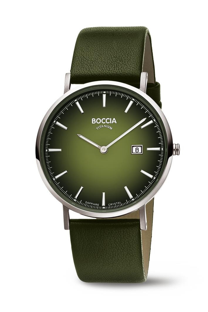 Boccia Herrenuhr 3648-03 Titan Lederband