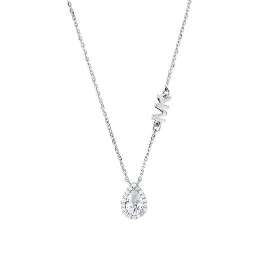 PEAR HALO NECK CLRSILVER
