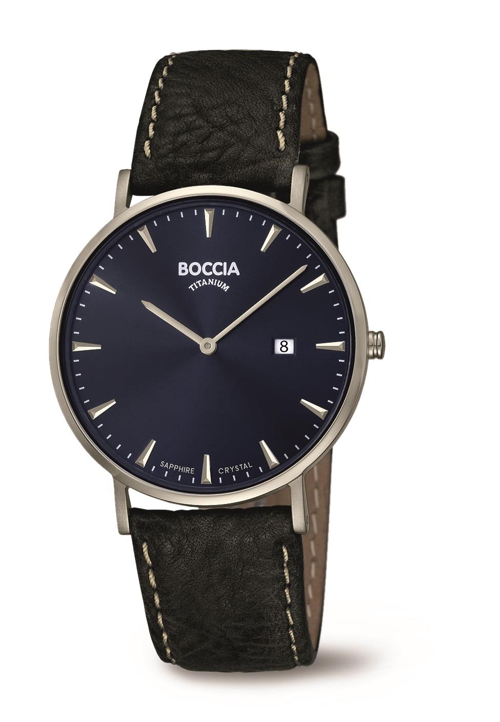 Boccia Herrenarmbanduhr 3648-02 Lederband
