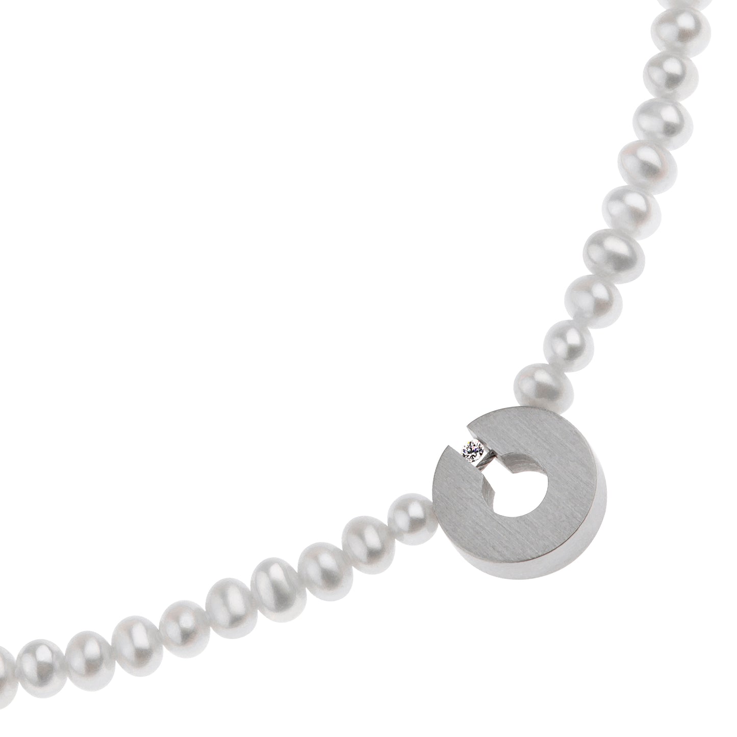 Ernstes Design Kette K73 Edelstahl SW Perle