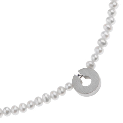 Ernstes Design Kette K73 Edelstahl SW Perle