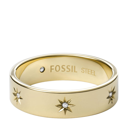 Fossil Damenring JF03874710-7 Edelstahl vergoldet