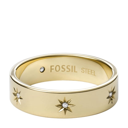Fossil Damenring JF03874710-7 Edelstahl vergoldet