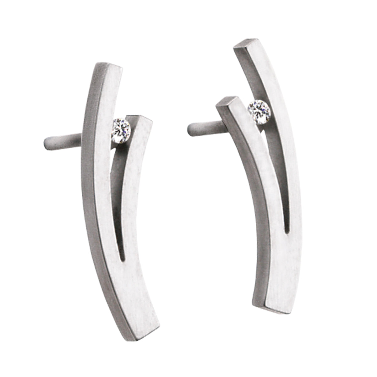 Ernstes Design Ohrstecker E83 Edelstahl Brillant