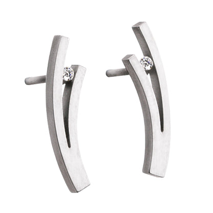 Ernstes Design Ohrstecker E83 Edelstahl Brillant