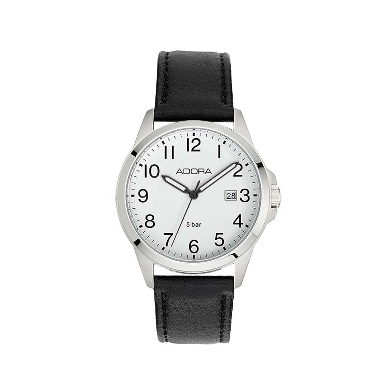 CEM Armbanduhr AB6708 Edelstahl Leder