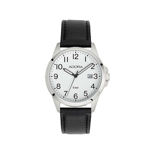 CEM Armbanduhr AB6708 Edelstahl Leder