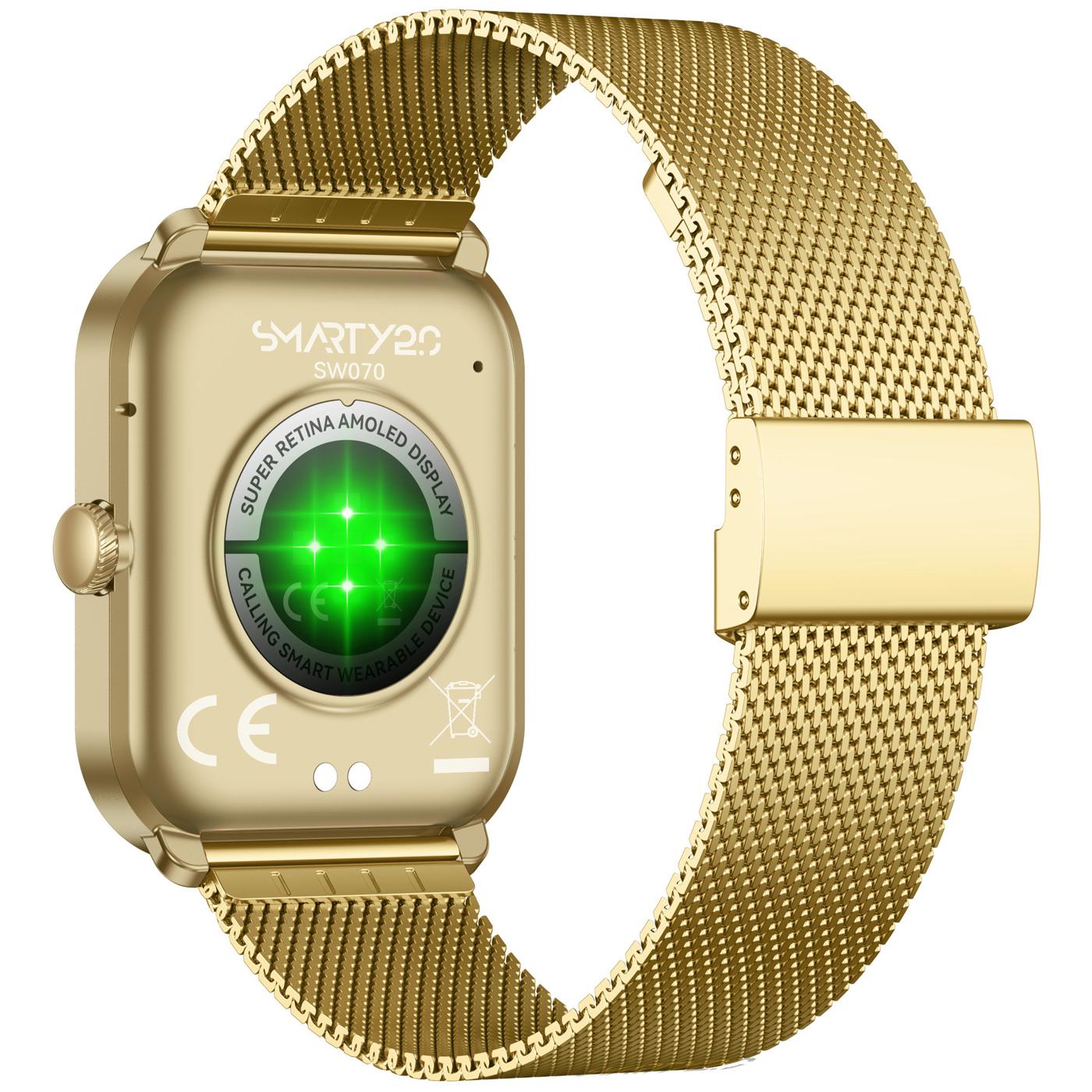 Smarty 2.0 Smartwatch SW070L Edelstahl vergoldet