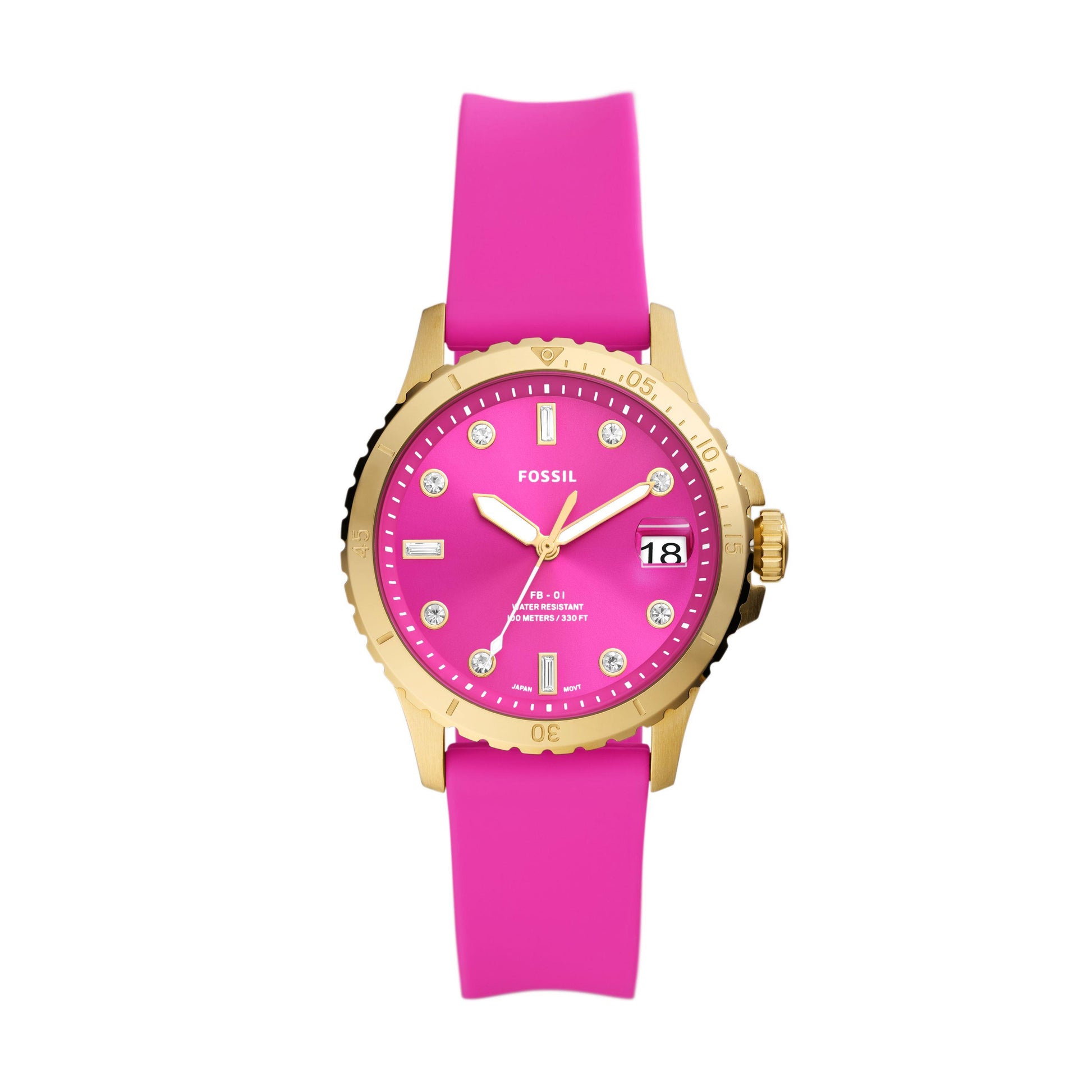 Fossil Armbanduhr ES5290 Edelstahl vergoldet