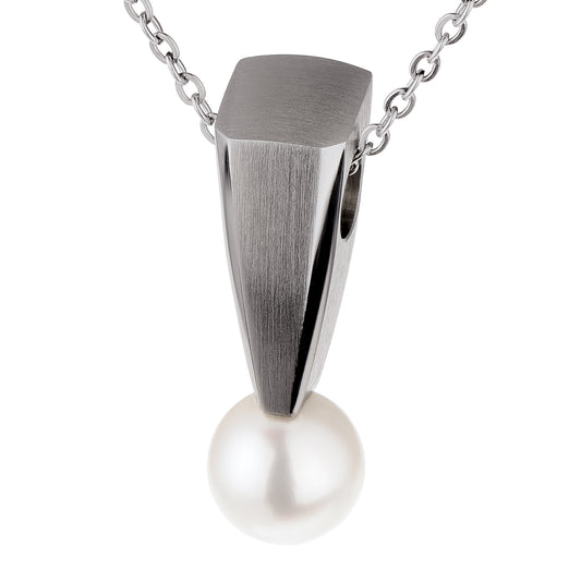 Ernstes Design Anhänger AN563 Edelstahl SW Perle