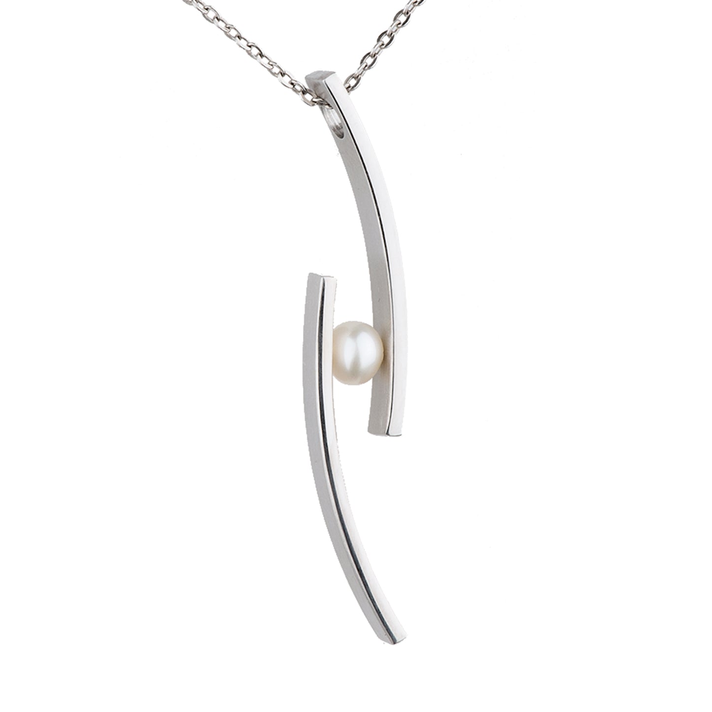 Ernstes Design Anhänger AN468 Edelstahl SW Perle