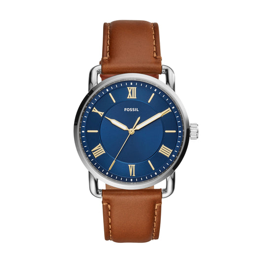 Herrenarmbanduhr Fossil FS5661 Edelstahl Lederband