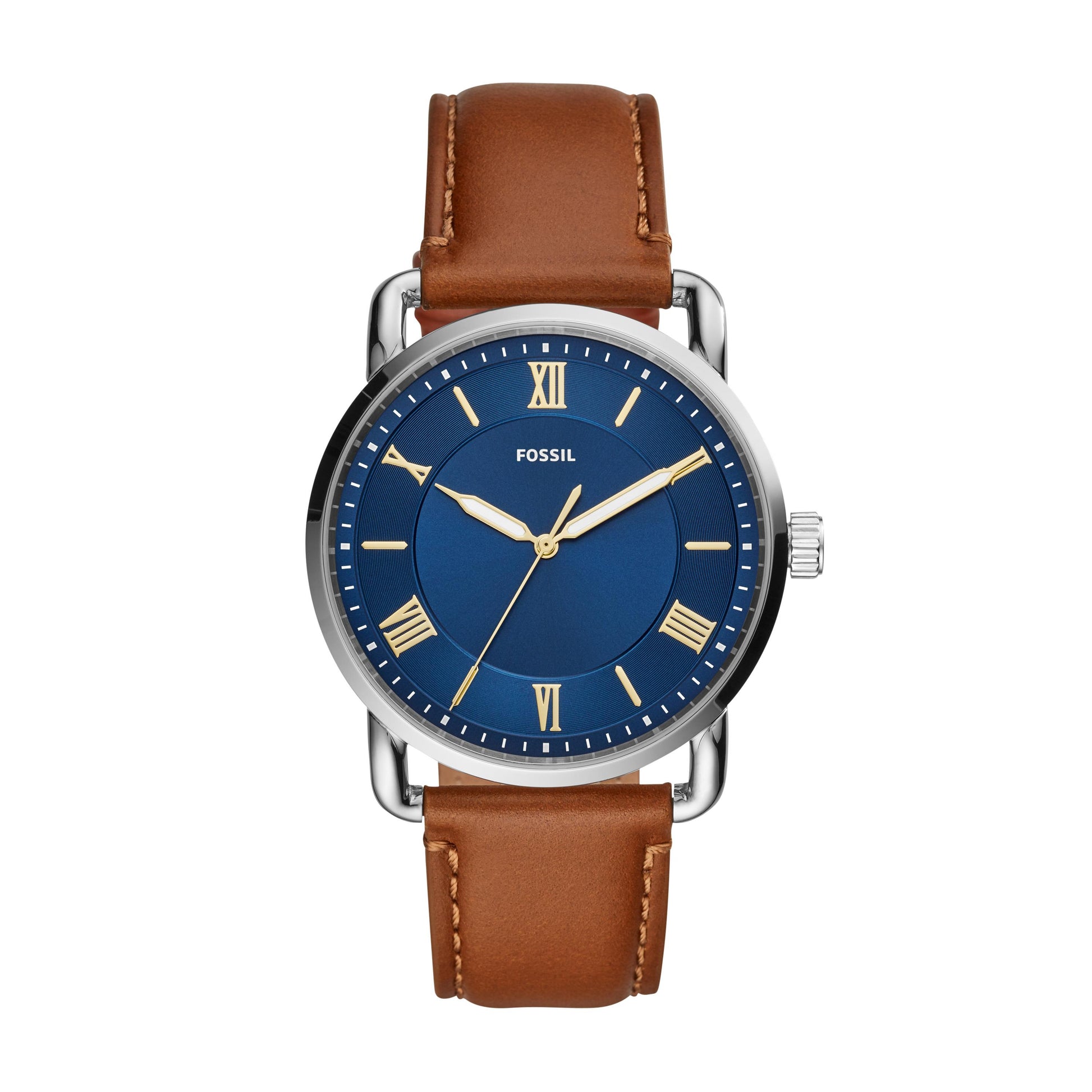 Herrenarmbanduhr Fossil FS5661 Edelstahl Lederband
