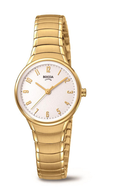 Boccia Damenarmbanduhr 3319-03 Titan vergoldet