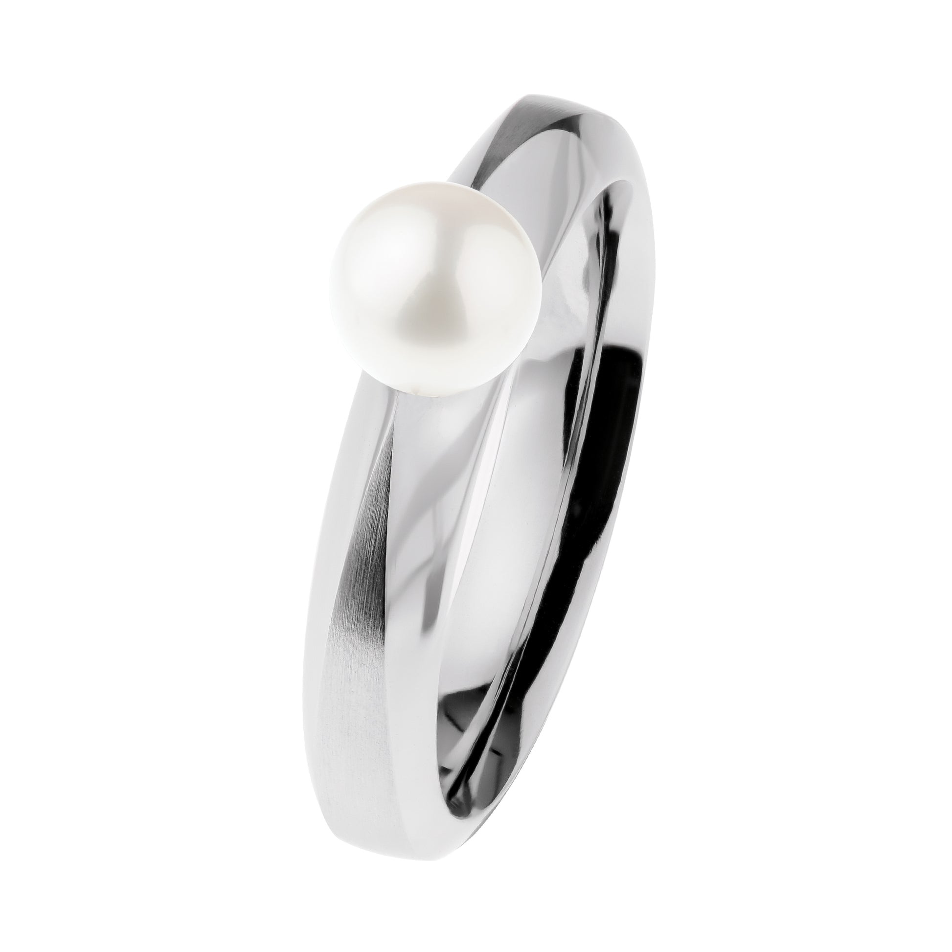 Ernstes Design Ring R502.56 Edelstahl SW Perle